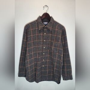 👕🌶 Vintage Pendleton "Shadow Plaid" Flannel Button Up Longsleeve Shirt